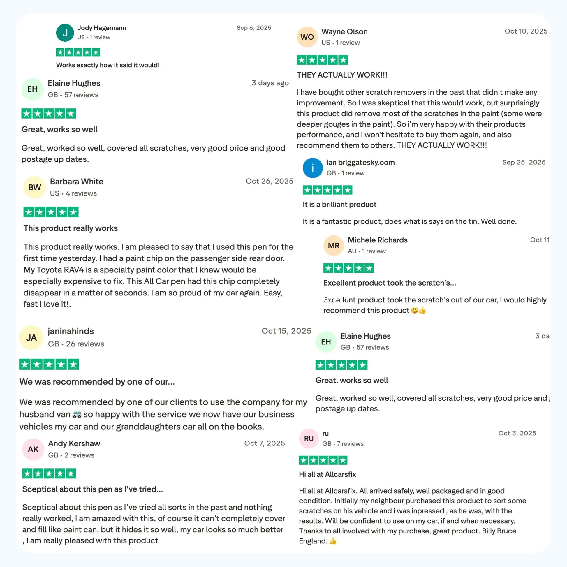 Product reviews trustpilot all cars fix magic pen scratch remover